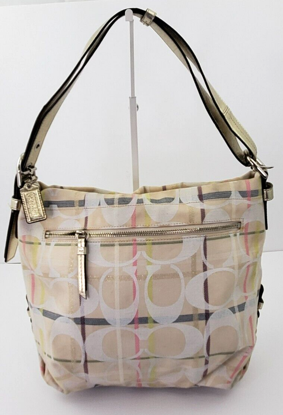 Coach 24822E Signature Optic Daisy Tattersall Duffle Convertible Crossbody Bag